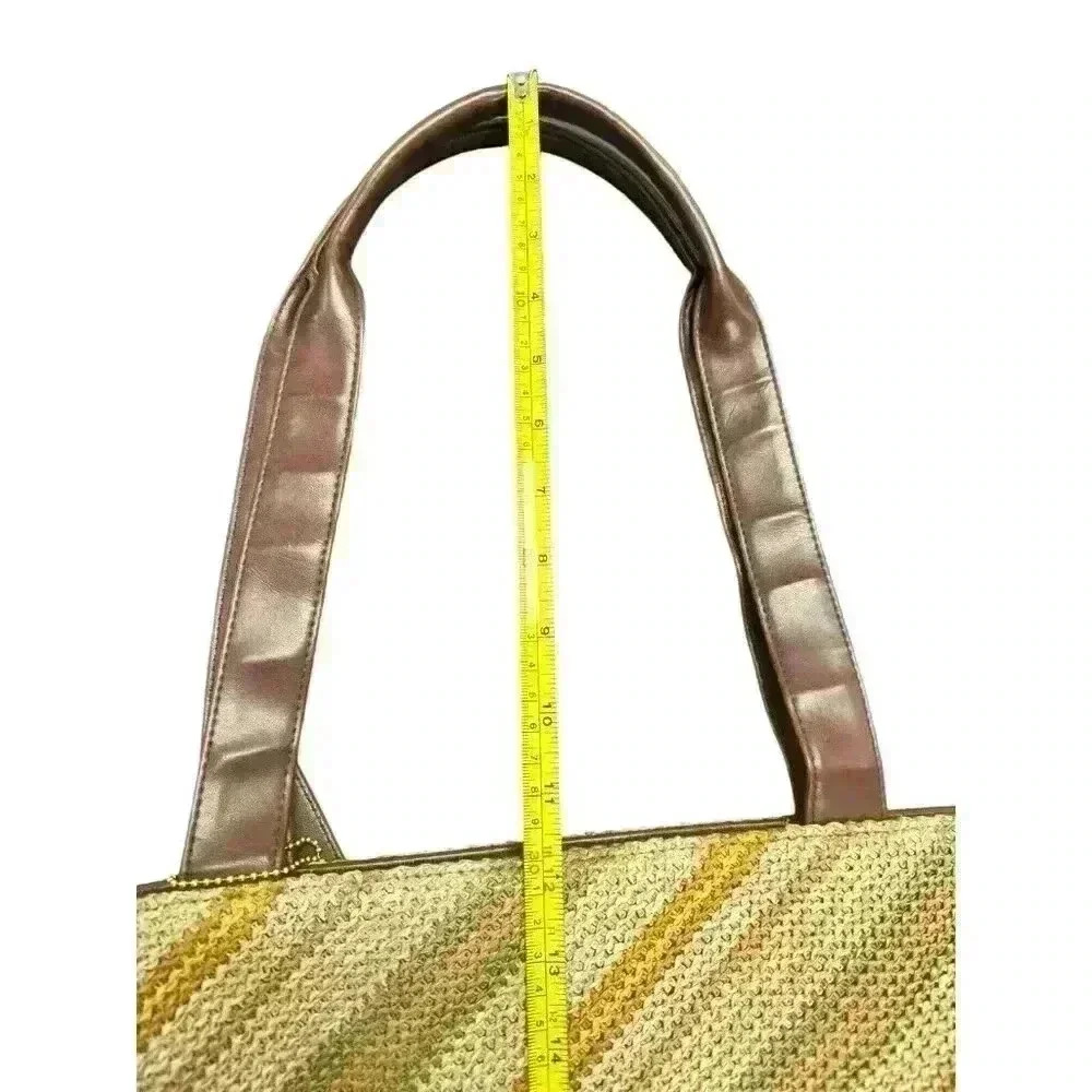Americana by Sharif Extra Large Weave Design Vintage Tote 22”x15”x9” - Picture 6 of 13